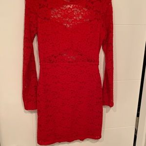 Red lace dress